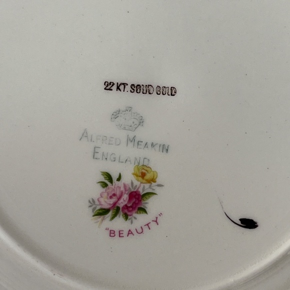 Alfred Meakin "Beauty" dinner plate, 22K gold decorated, vintage. - Picture 14 of 14